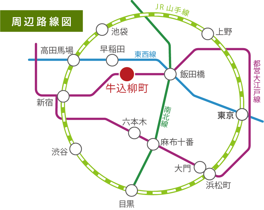 琉璃殿 周辺路線図